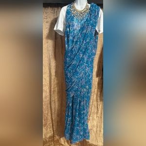Blue sari